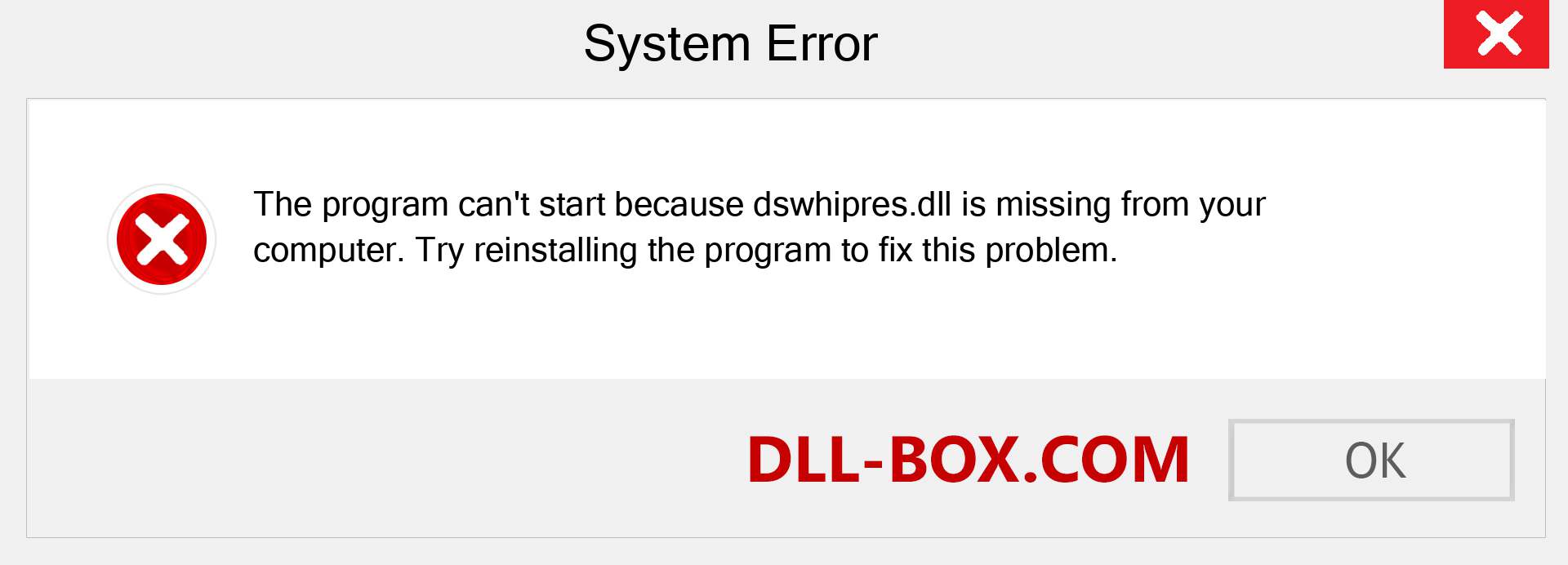  dswhipres.dll file is missing?. Download for Windows 7, 8, 10 - Fix  dswhipres dll Missing Error on Windows, photos, images