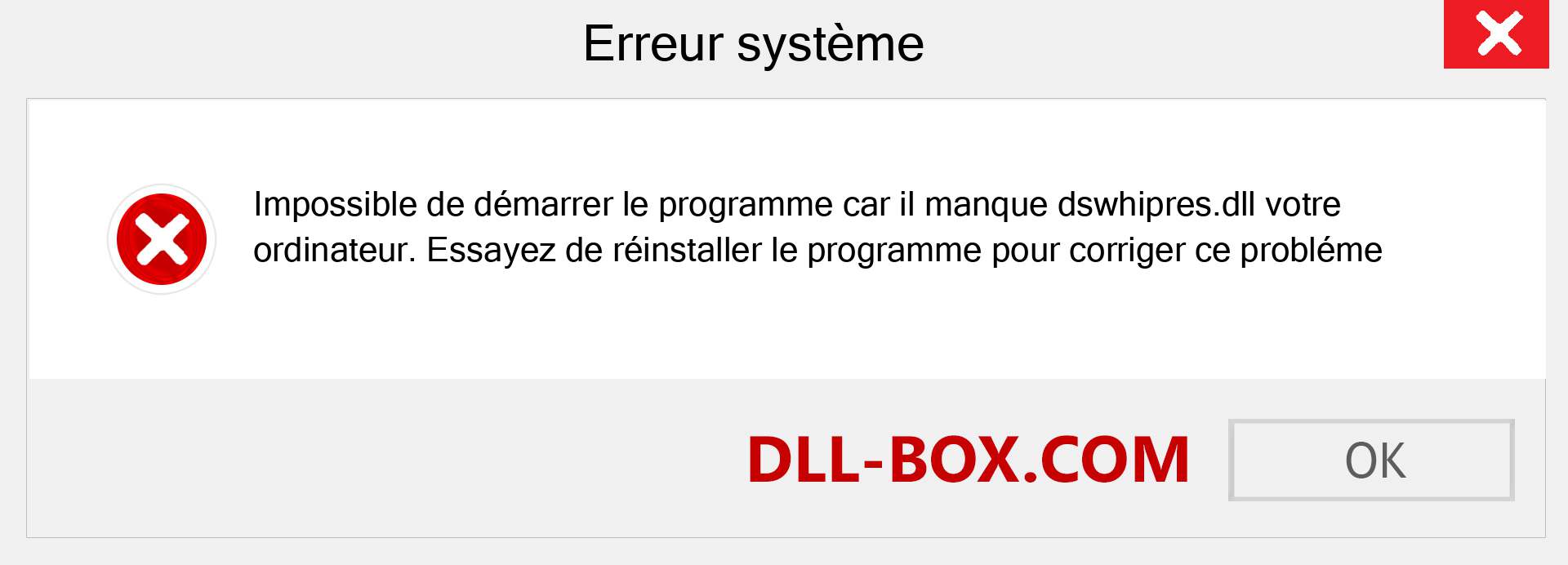 Le fichier dswhipres.dll est manquant ?. Télécharger pour Windows 7, 8, 10 - Correction de l'erreur manquante dswhipres dll sur Windows, photos, images